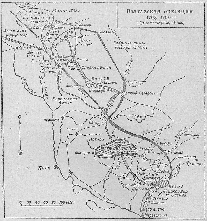 Полтава карта северная война