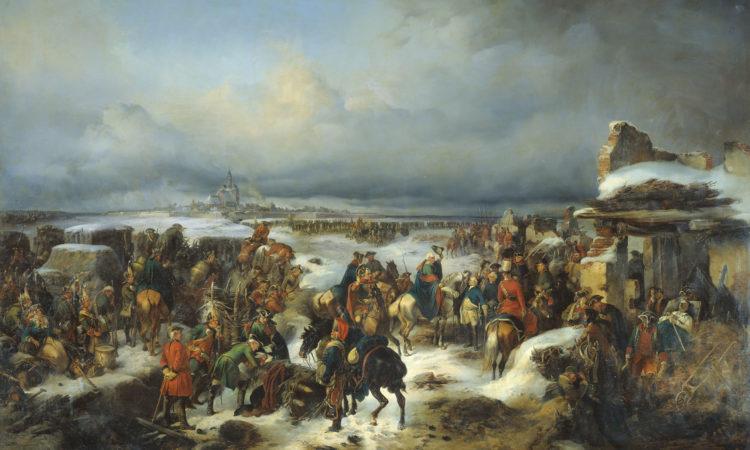 Взятие крепости Кольберг 6 декабря 1761 г. Художник А. Коцебу. 1852 г.