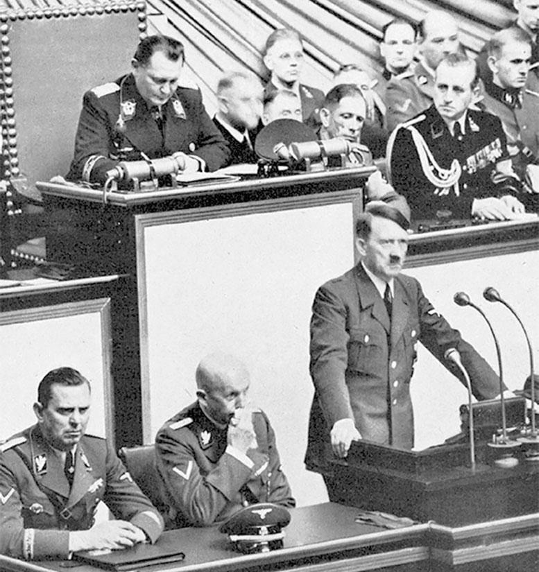 Гитлер объявляет войну Польше на заседании рейхстага. Берлин, 1 сентября 1939 г.